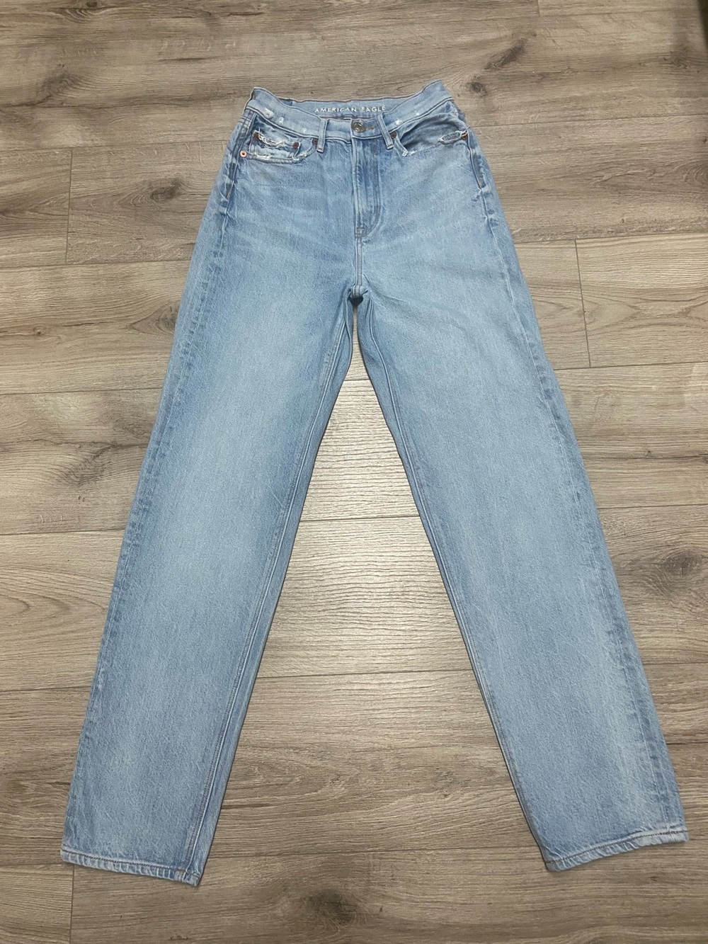 American Eagle Baggy Jean Womens 00 High Waisted Blue Jeans